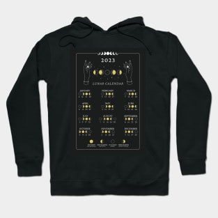 2023 Lunar Calendar, Moon Phase Calendar Hoodie